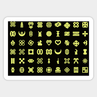 ADINKRA PATTERN - BLACK AND GOLD Sticker